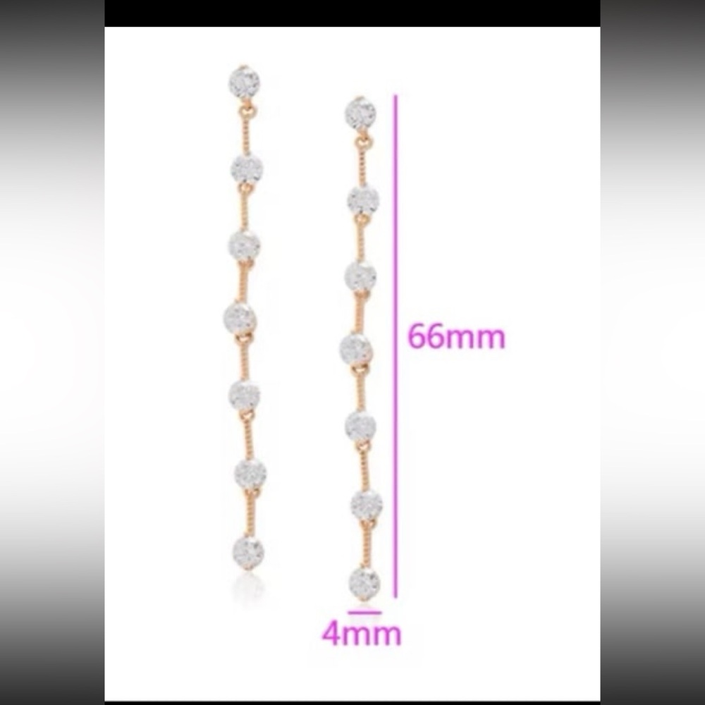 Rosegold Plated Swarovski Elements Dangle Earrings - image 4